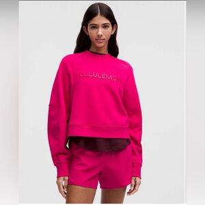 LULULEMON Scuba Oversized *Wordmark Pullover Sweatshirt Sweater Passionate XS/S